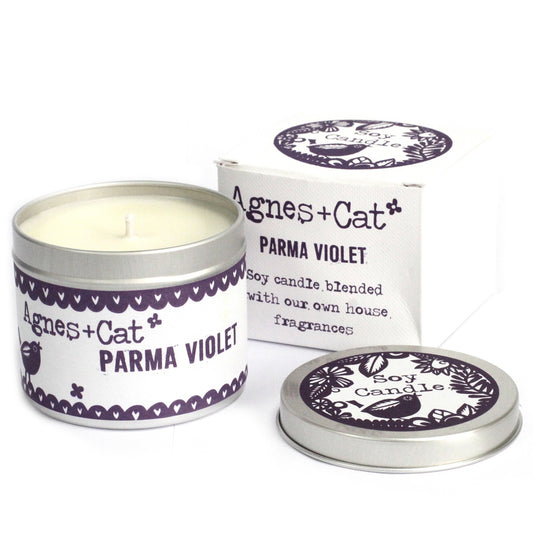 Agnes + Cat duftlys i boks – Parma Violet
