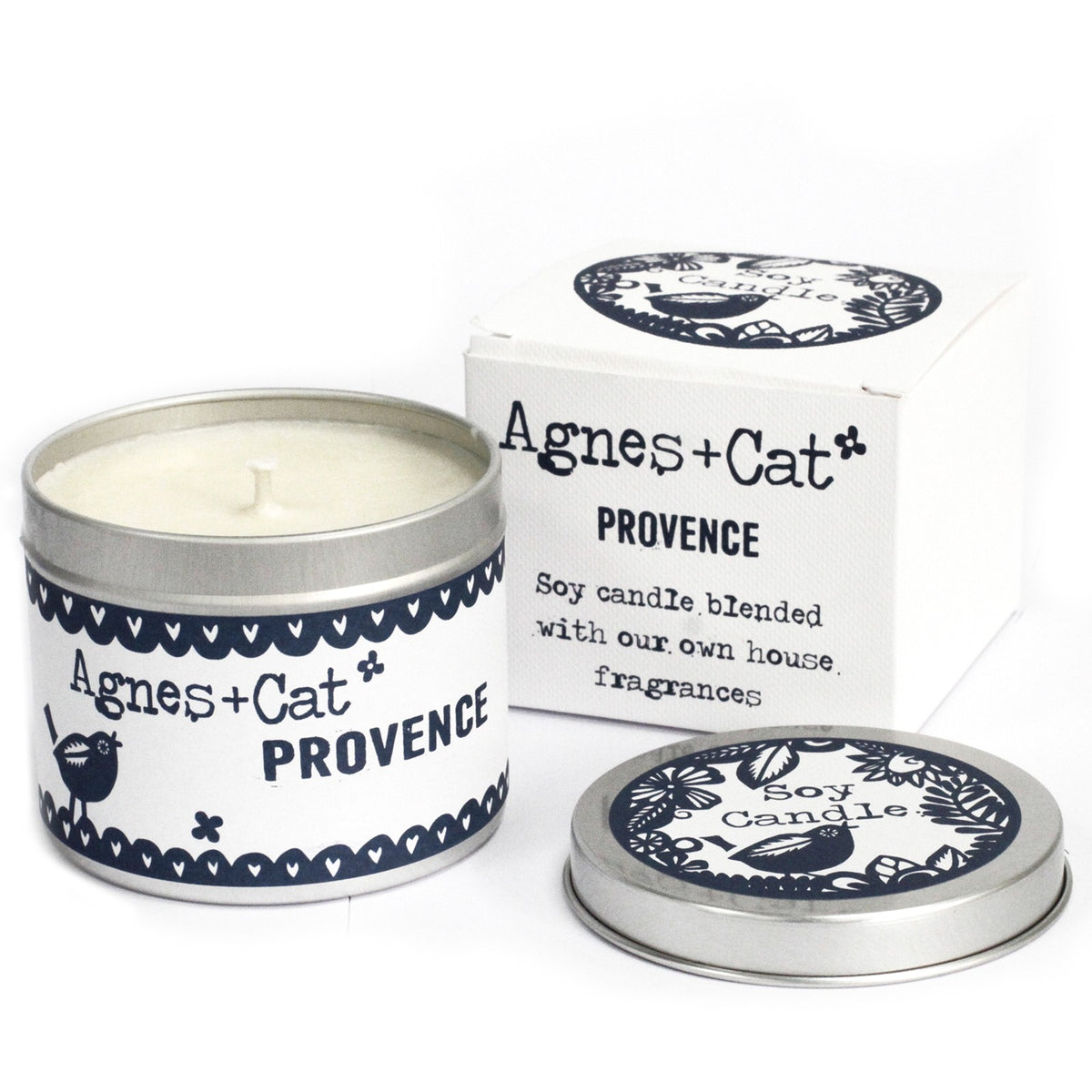 Agnes + Cat duftlys i boks – Provence