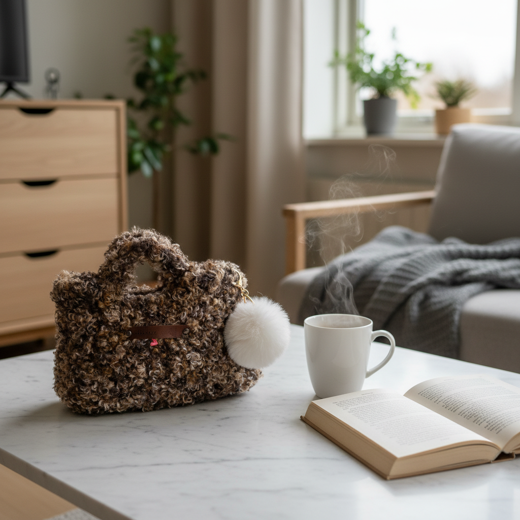 🤎 Brun krøllete veske – "Choco Curls"