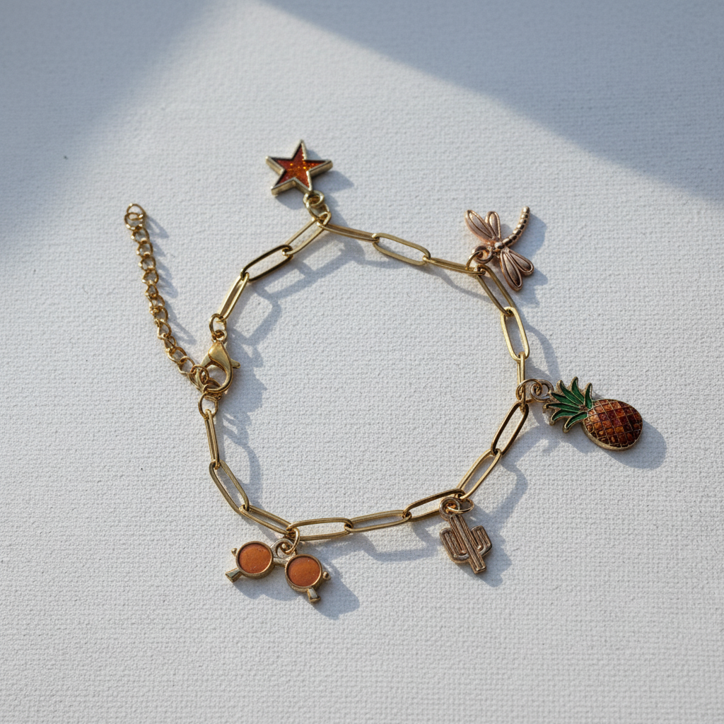 Armbånd med charms orange