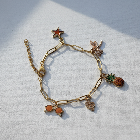 Armbånd med charms orange