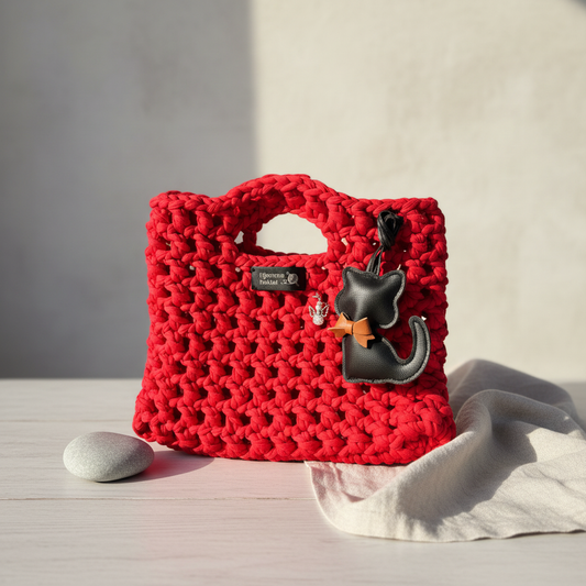 Håndlaget veske - Rød