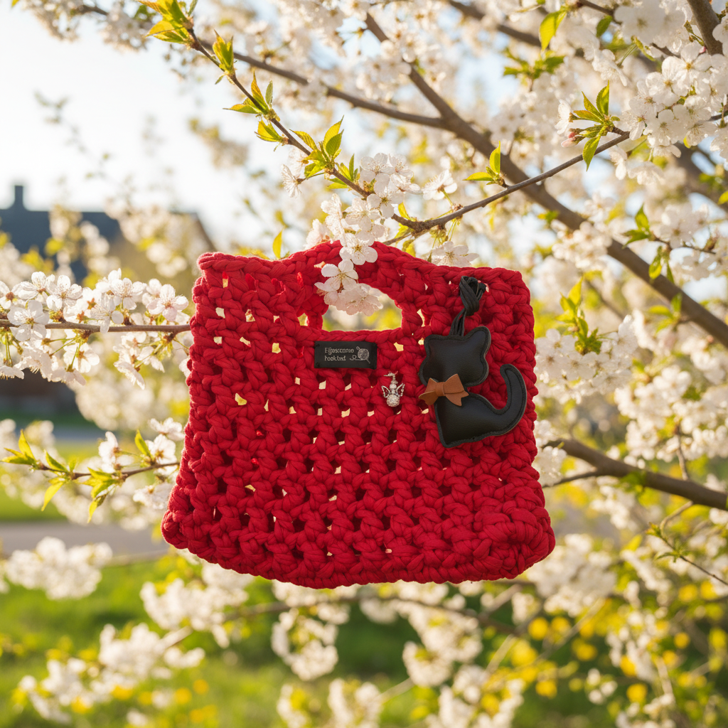 Håndlaget veske - Rød